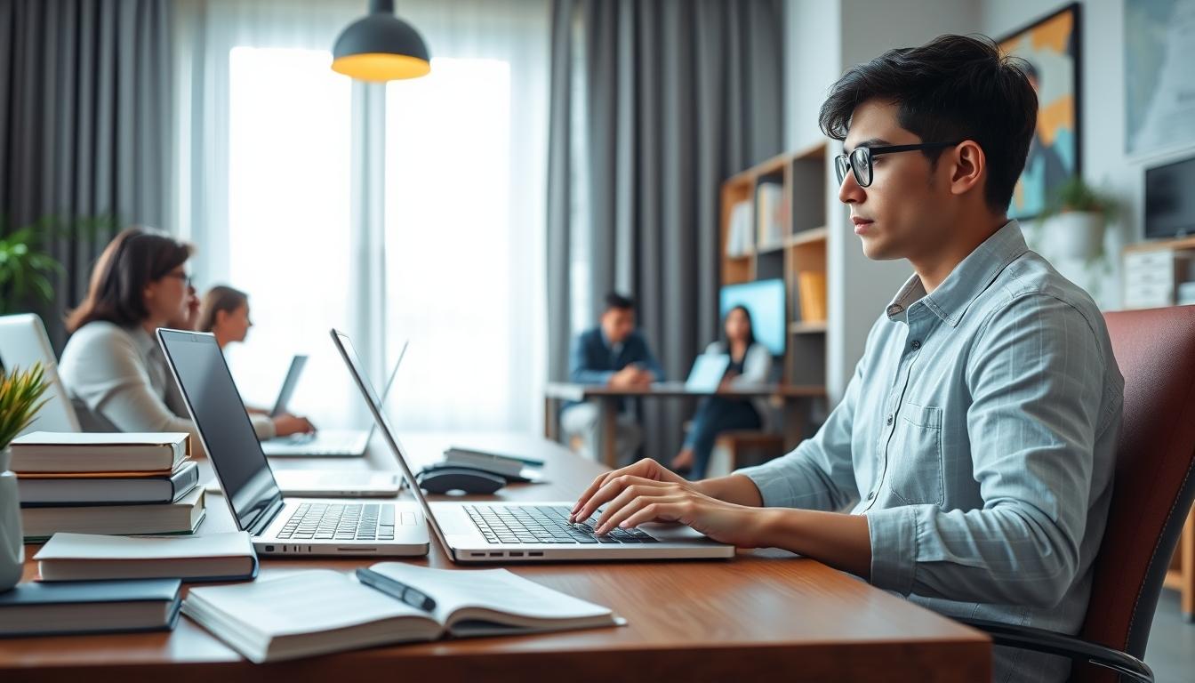 Students working in research laboratory